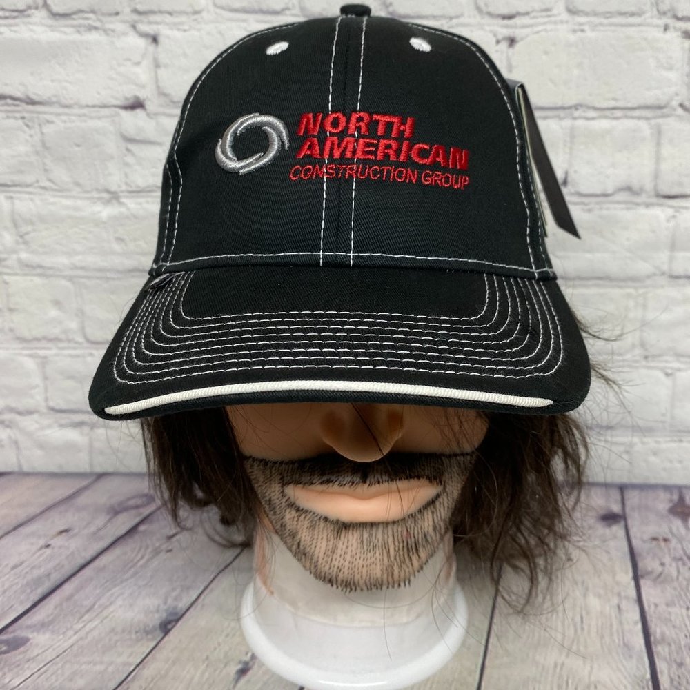 North American Construction Group Baseball Hat Cap Strap Back Black New w/ Tags
